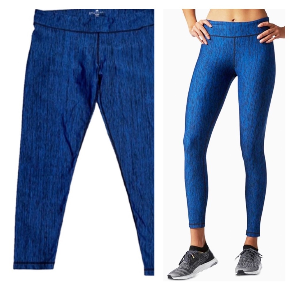 Adidas Women's Training Performer Mid Rise Vertical Heather Leggings Tights - Picture 3 of 13
